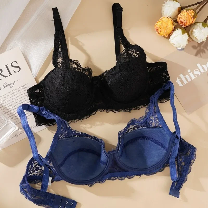 Women Sexy Lace Bra Padded Embroidery Brassiere Bralette Push Up Bras Plus Size Breathable Steel Ring Thin Underwire Women Sexy Lace Bra Padded Embroidery Brassiere Bralette Push Up Bras Plus Size Breathable Steel Ring Thin Underwire