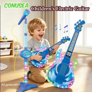 Children Toys Electronic Guitar with Microphone Singing Games Musical instruments Development Musical Toys kids educational toys