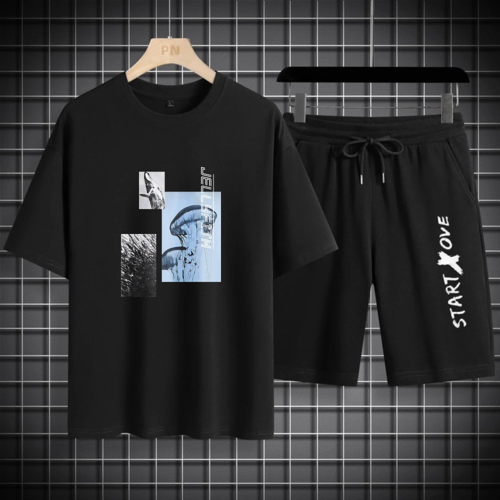 Sommer Schnelltrocknende Herren-Sets Modische Trainingsanzüge Lässige Atmungsaktive Kurzarm 3D-Bedruckte Sport-T-Shirts+Shorts Basketball-Set Sommer Schnelltrocknende Herren-Sets Modische Trainingsanzüge Lässige Atmungsaktive Kurzarm 3D-Bedruckte Sport-T-Shirts+Shorts Basketball-Set – Bild 10