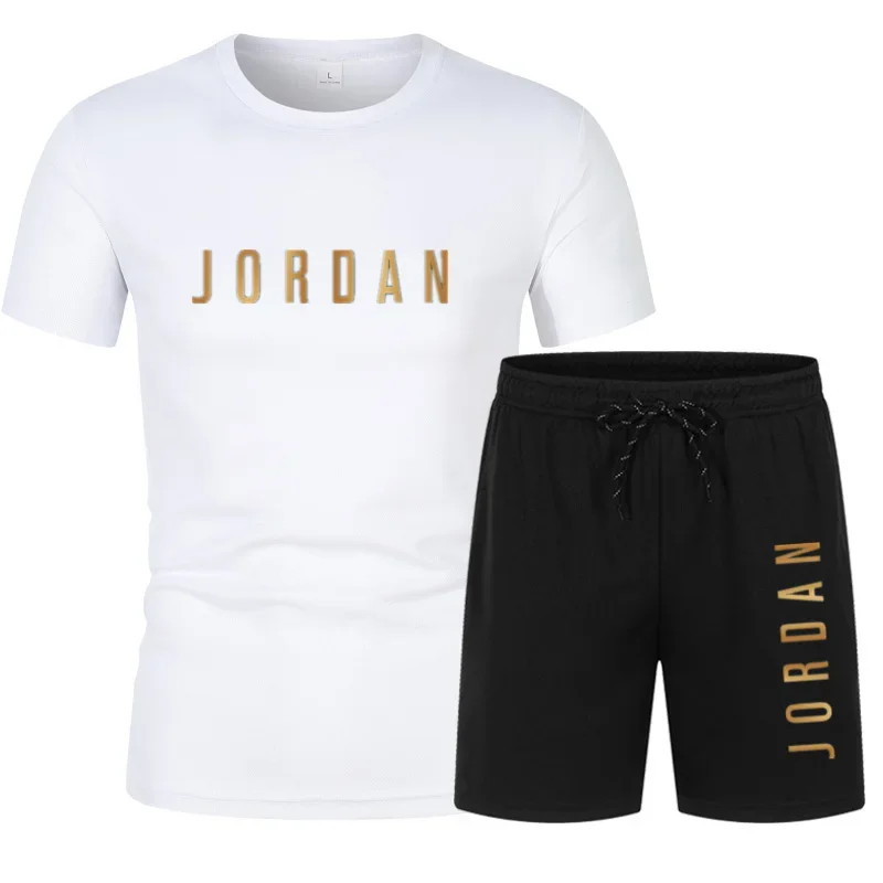 Sommermode Trendy Casual Sport Zweiteiliges Set Jugend Herren Kurzarm T-Shirt + Shorts Set Sommermode Trendy Casual Sport Zweiteiliges Set Jugend Herren Kurzarm T-Shirt + Shorts Set – Bild 2