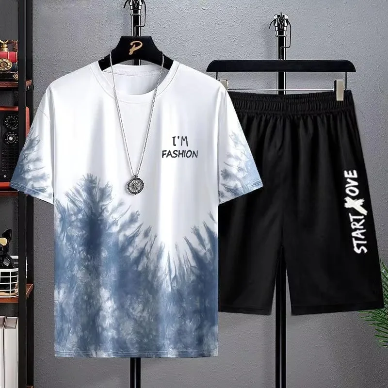 Sommer Schnelltrocknende Herren-Sets Modische Trainingsanzüge Lässige Atmungsaktive Kurzarm 3D-Bedruckte Sport-T-Shirts+Shorts Basketball-Set Sommer Schnelltrocknende Herren-Sets Modische Trainingsanzüge Lässige Atmungsaktive Kurzarm 3D-Bedruckte Sport-T-Shirts+Shorts Basketball-Set – Bild 2