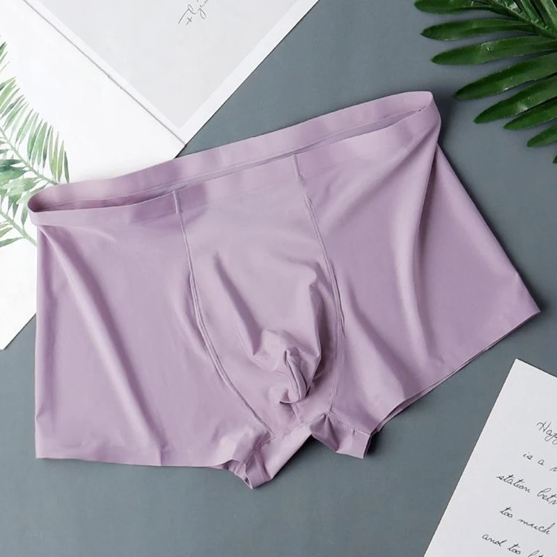 Seamless Ice Silk Boxers Men‘s Solid Color Male Underpants Ultra-Thin Sexy Underwear Summer Cool Trunk Shorts Seamless Ice Silk Boxers Men‘s Solid Color Male Underpants Ultra-Thin Sexy Underwear Summer Cool Trunk Shorts – Bild 10