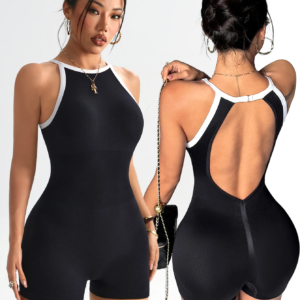 Sommer-Rompers Sportbekleidung Damen Gym Kombihosen Frauen Jumpsuits Sport Yoga Kleidung Weibliche Fitness Overalls Shorts Bodysuit