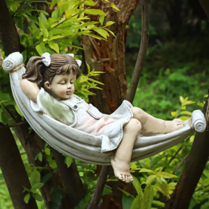 Kreative Gartenfigur aus Harz, Miniatur-Skulptur Liegender Junge, Lässiges Mädchen, Niedliche Skulptur für Hof, Terrasse, Rasen, Outdoor-Gartendekoration