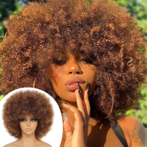 Synthetische Afro-Perücke, verworren, lockig, für Damen, schwarz, 70er-Jahre, federnd und weich, Afro-Puff-Perücken, natürlich aussehende volle Perücken für Party, Cosplay