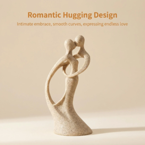 Sculpture Crafts Figurine Decor Simple Sandstone Craftwork Kissing Lover Statuettes Wedding Gift Couple Statue Anniversary