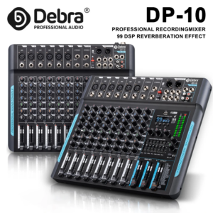 Debra DP-10 10 Kanäle 99 DSP Audio Mixer DJ Controller Reverb Aufnahme Mischen mit Bluetooth 5.0 Professionelle Leistung
