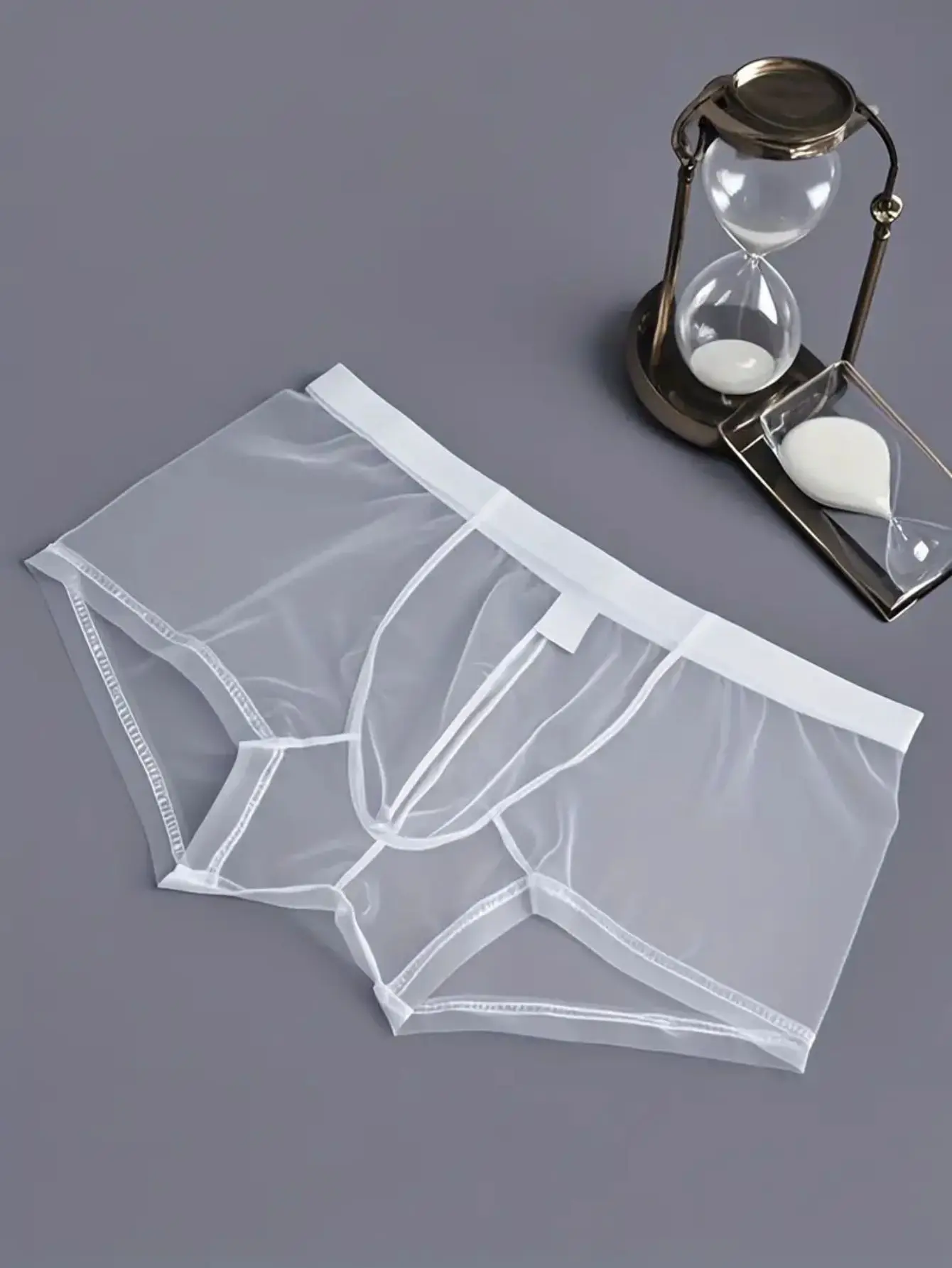 Durchsichtige Mesh-Unterwäsche Für Herren, Transparent, Sexy, Atmungsaktiv, Bequem, Kurze Shorts, Erhältlich In Den Farben Schwarz Und Weiß Durchsichtige Mesh-Unterwäsche Für Herren, Transparent, Sexy, Atmungsaktiv, Bequem, Kurze Shorts, Erhältlich In Den Farben Schwarz Und Weiß – Bild 8