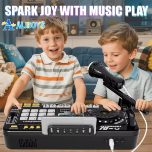 Kid DJ Mixer mit Mikrofon Elektronische Klavier Tastatur Bluetooth DJ Plattenspieler Controller Musikinstrument Kind Geburtstag Geschenk