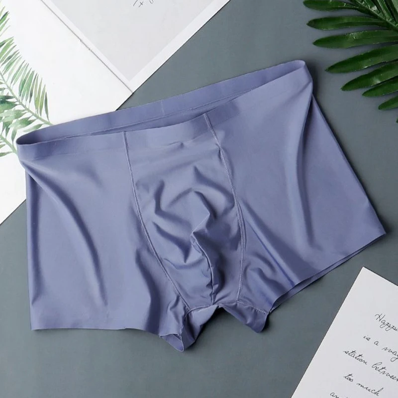 Seamless Ice Silk Boxers Men‘s Solid Color Male Underpants Ultra-Thin Sexy Underwear Summer Cool Trunk Shorts Seamless Ice Silk Boxers Men‘s Solid Color Male Underpants Ultra-Thin Sexy Underwear Summer Cool Trunk Shorts – Bild 11