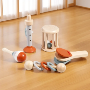 5Pcs Baby Musical Instruments Sensory Rattle Toys Early Educational Baby Musical Toys Montessori Toys Birthday Gifts for Kids