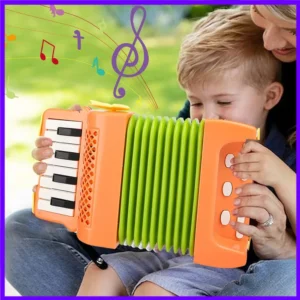 Kinder-Akkordeon-Spielzeug, 10 Tasten, 8 Bässe, pädagogisches Musikinstrument für Kleinkinder, Kinder, frühes Lerngeschenk für Babys, Jungen und Mädchen