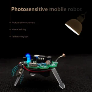 Intelligenter Roboter folgt die Lichtquelle, um sich zu bewegen. LED-Lichtjäger-Roboter, DIY-Roboterspielzeug, lichtempfindlicher Sensor, mobiles Roboterteil